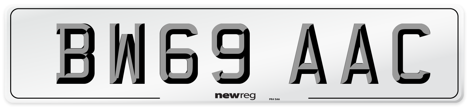 BW69 AAC Number Plate from New Reg